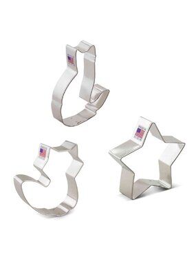 3 brand new Ann Clark Cookie Cutters: Cat . Star . Fox